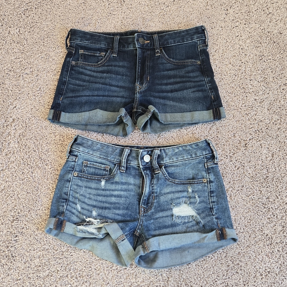 Express Denim Blue Women's Shorts Low Rise Shortie Shorts 00